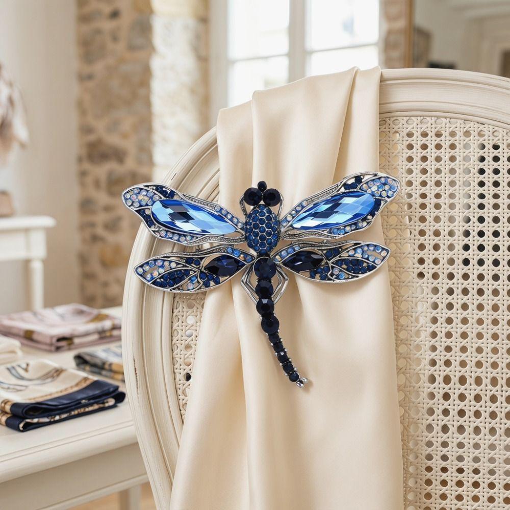 Elegant Rhinestone Brooch Zinc Zinc Alloy Women Brooches Gifts Crystal Dragonfly Badge Pin  Blazer