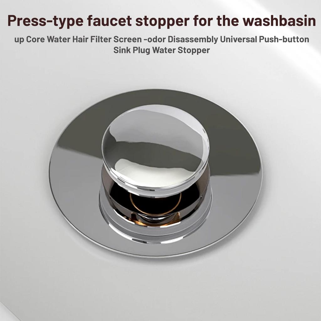 -up Core Water Hair Filter Screen -odor Disassembly Universal Push-button Sink Plug Water Stopper