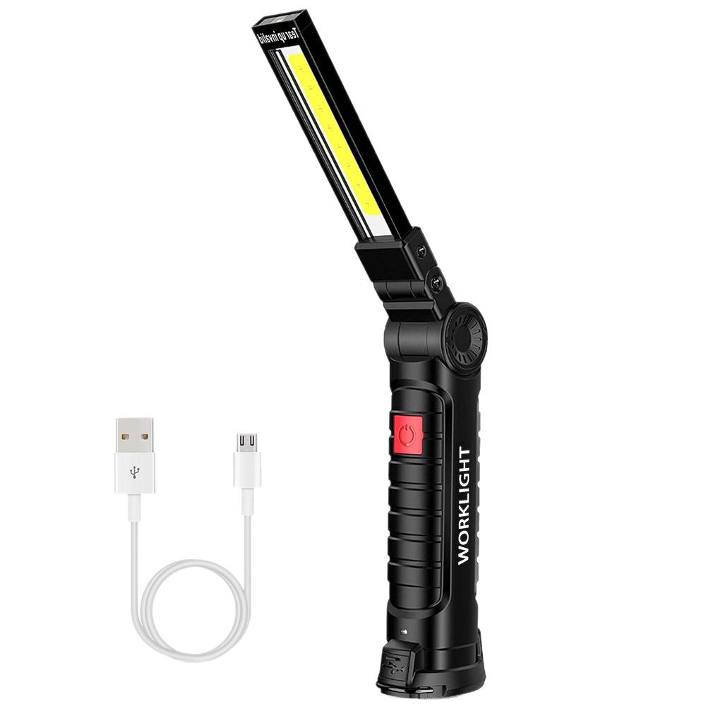 

Рабочий свет Многофункциональный USB перезаряжаемый магнитный светодиодный фонарик COB для инспекции 1pcs
