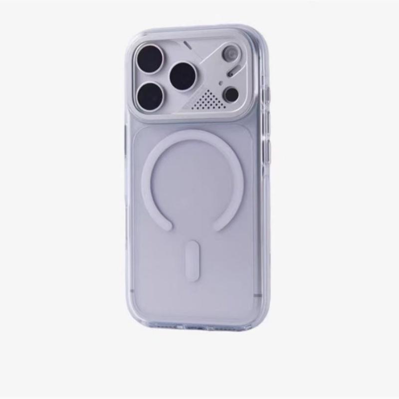 

Transparent Ultra Thin PC For Magsafe Magnetic Phone Case For iPhone 17 Pro Max Clear Candy Color Metal Lens Shockproof Cover For iPhone17 ProMax