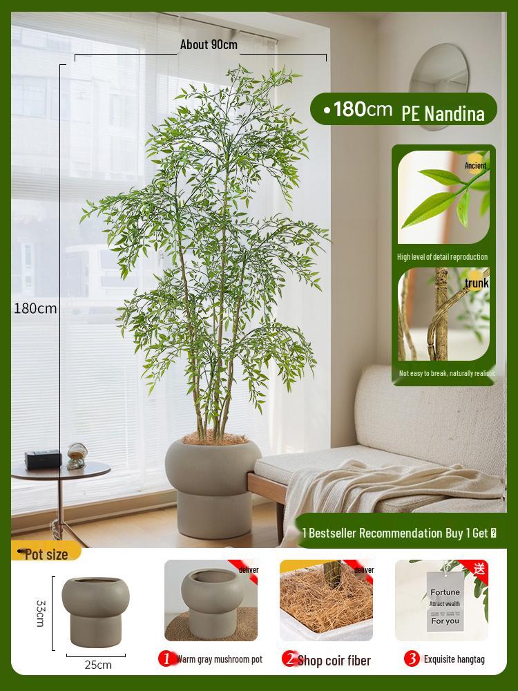 Nandina Bionics Artificial Tree: Elegant Indoor Decor, Large Potted Floor Plant