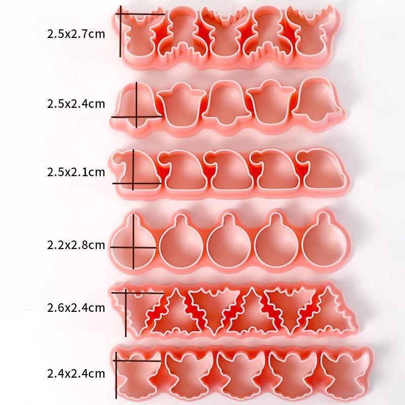 New Christmas Cookie Cutters Stamp Xmas Tree Small Deer Angel Pattern Biscuit Embosser Mould 3D Cake Baking Party Cookie Making