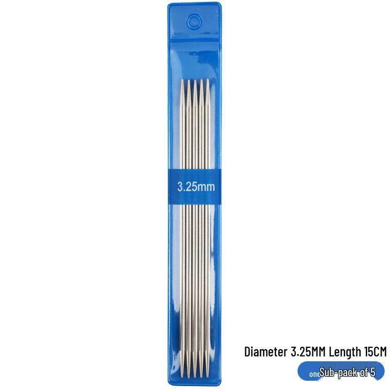 15cm Short Stainless Steel Knitting Needles Set - Straight Sweater Needles for Handmade DIY Dolls