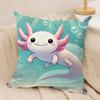 Cute Axolotl Cushion Cover Soft Plush Throw Pillow Cover  DoubleSided Decorative Cushion Case  Sofa Bedroom Home Decor