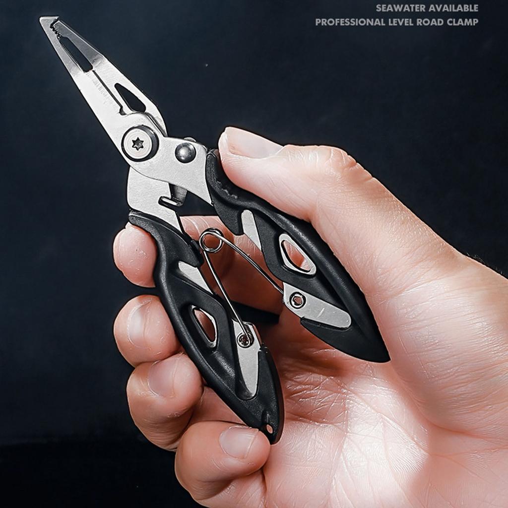 Pinza da pesca multifunzione, sgancia-amo ad anello diviso, accessori per attrezzi da pesca, taglia-filo in acciaio inossidabile