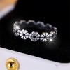 Wish Ancient Silver Smear Flower Ring Simple Personality Niche Elegant Ring