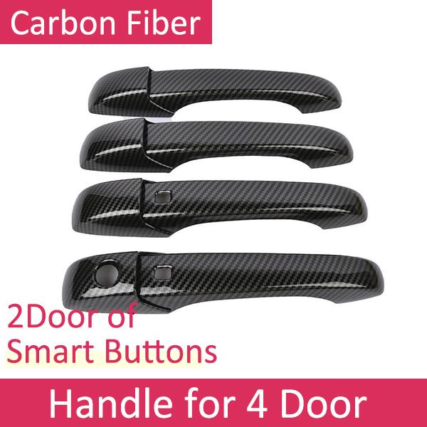 For Jeep Grand Cherokee WK2 WK 2011~ Carbon Fiber Door Handle Cover Trim Set Catch Protective Stickers Exterior Accessories