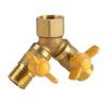 G1 2 Brass Garden Irrigation 2 Way Double Tap Hose Adapter Dual Faucet Connector