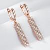 Brincos de pingente quadrado de zircônia totalmente pavimentada, textura suave, acessórios de personalidade feminina, joias de casamento