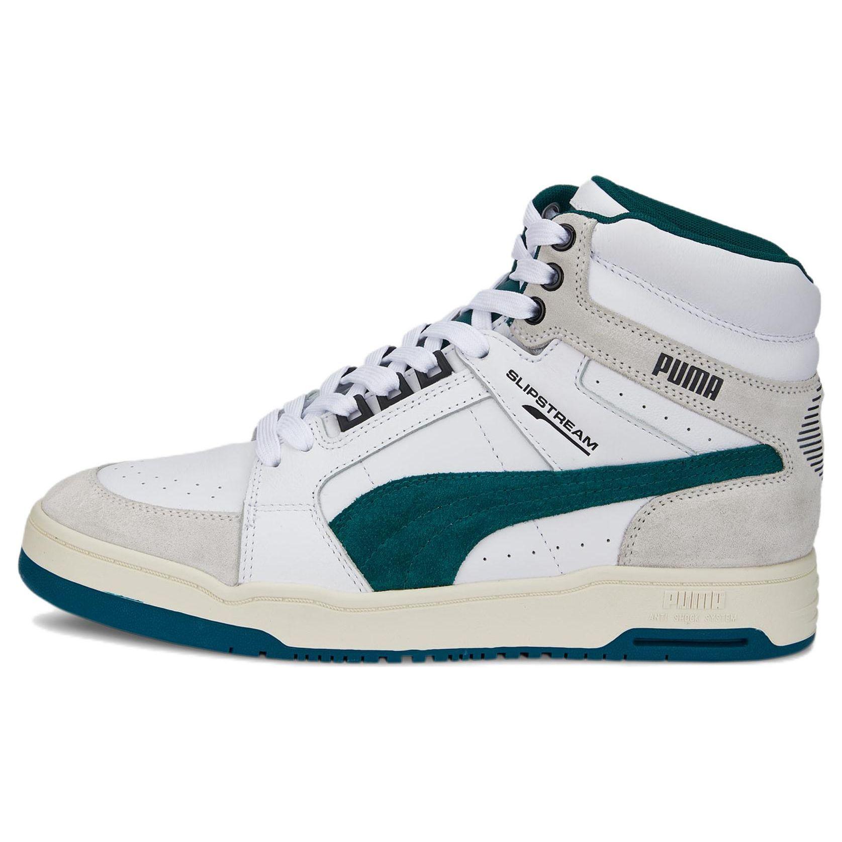 

Puma Slipstream Mid Heritage Unisex White Green Sneakers 386545-02 EU 35.5