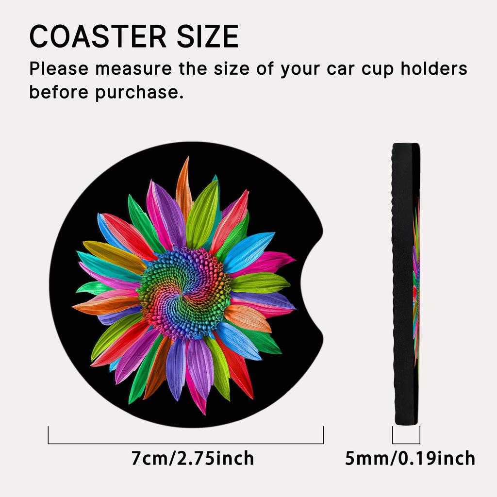 2pcs Stylish Car Absorbent Coasters Durable Non-slip Cup Holder Coasters Add Fashion to Your Car Interior