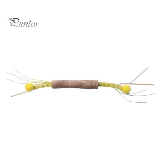 Safe Kitten Teething Toy Mesh Tube Cat Toy, Interactive Chew Flexible with Linen Teaser Wand Wrap And Plush Balls, for Indoor Cats Boredom Relief
