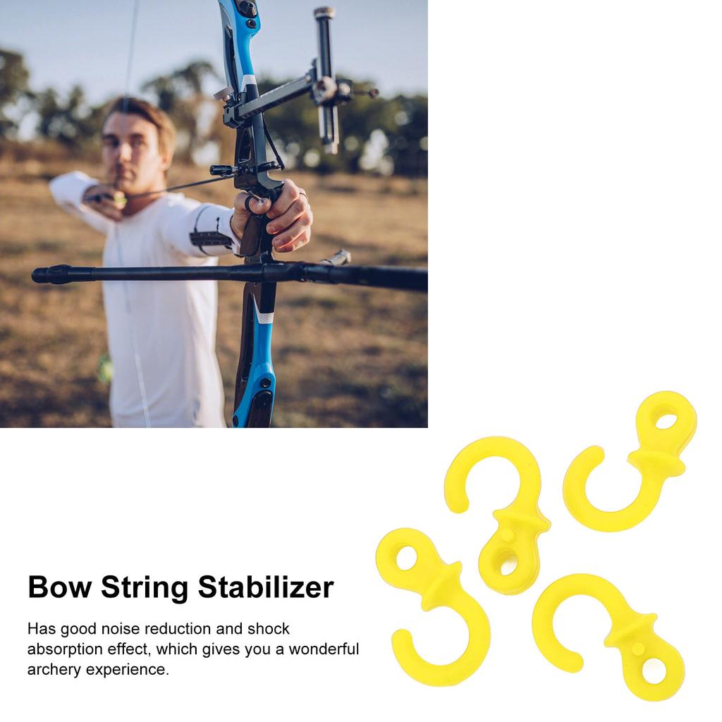 4 Stück Bogensehne Dämpfer Affenschwanz Compoundbogen Sehne Stabilisator Stoßdämpfung für Outdoor-Training Gelb