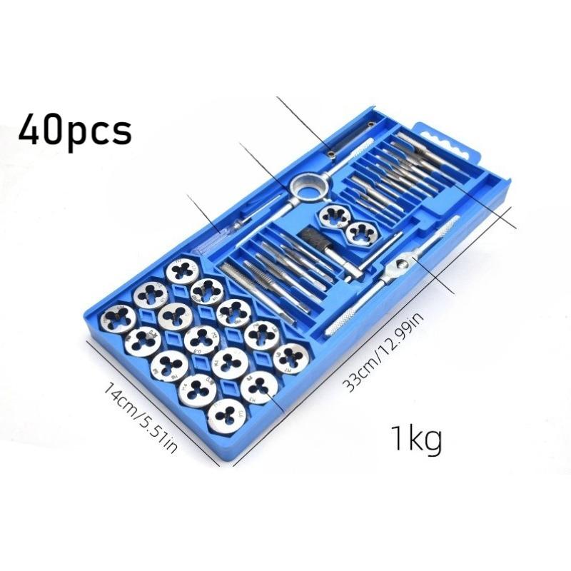 Combination Tap & Die Set Tool Kit (M3-M12) - Precision Machined Hand Tap Wrench and Die Wrench for Metric Thread Cutting