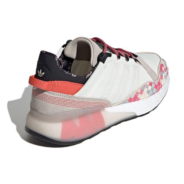 Adidas Originals ZX 2K Boost Pure Fabric Suede Canvas Sports Breathable Low-Top Lifestyle Shoes Unisex Sneaker Gray Red GV7492