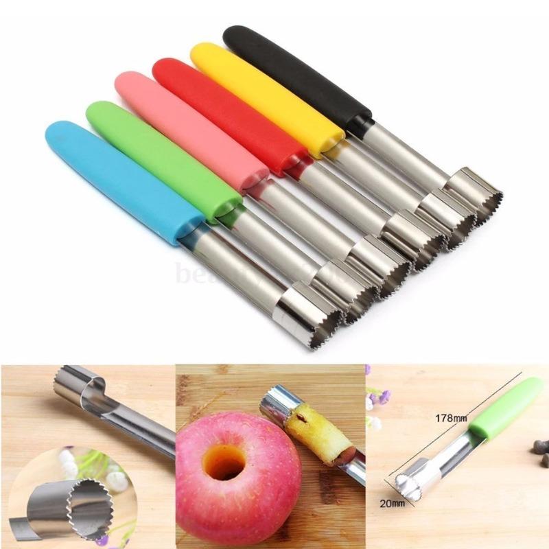 1pc Fruit Corer Kitchen Tool, Stainless Steel Fruit Core Remover Easy Coring Handle Kitchen Accessory Handheld Food Prep Tool