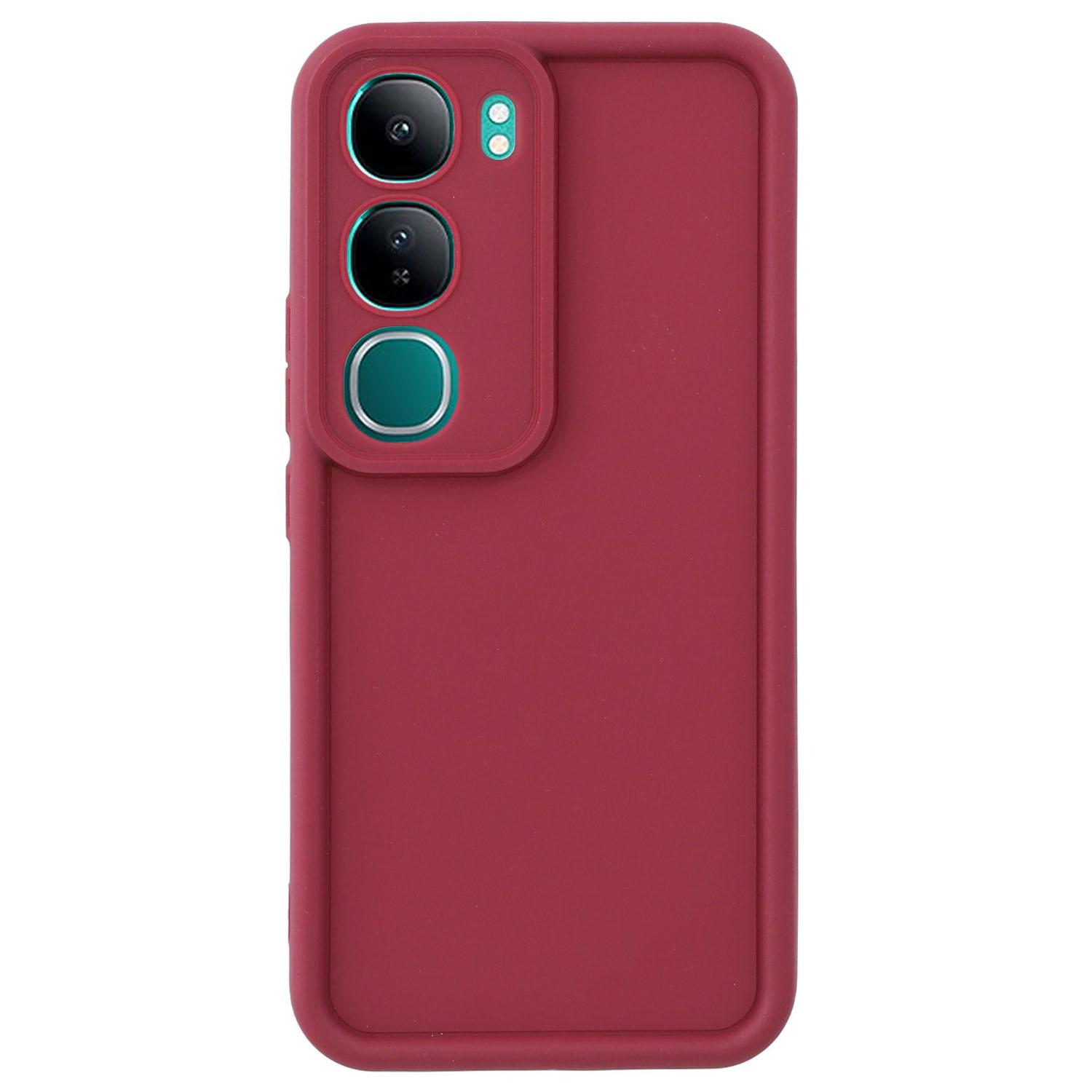 

TPU Case for vivo Y300 5G/V40 Lite 5G/V40 SE 5G/Y200 5G Grooved Design Anti-Slip Phone Cover Red