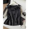 Women's Summer Elegant Round-Neck Sleeveless Shirt with Bow Detail
