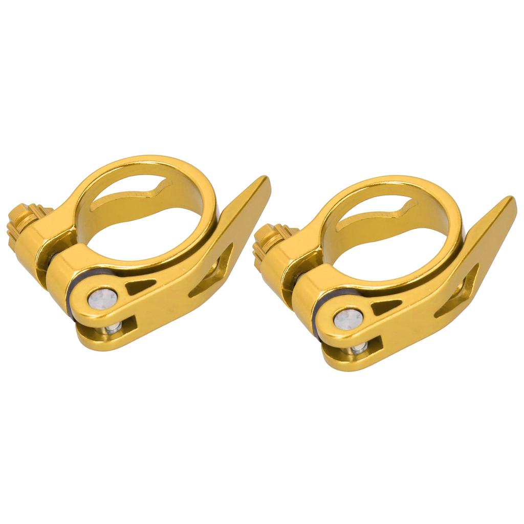 2Pcs 34.9MM Mountain Road Bike Quick Release Seat Post Clamp Tube Clip Accessory(d"or )