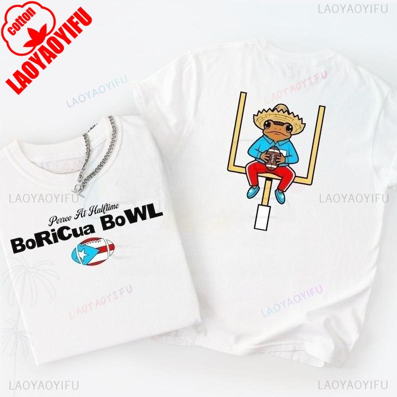 Puerto Rico Boricua Bunny Football Halftime Concert Comfort Acho PR Es Otra Cosa Perreo Street Fashion Regular Loose TShirt S