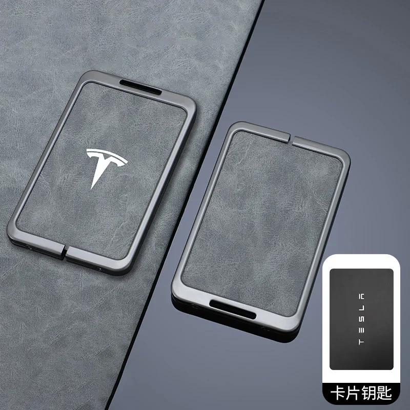 

Car Sticker Tesla Zinc Alloy Car Key Case Cover Protector Shell For Tesla Model 3 Model Y Car Card Key Protector Keyless Keychai