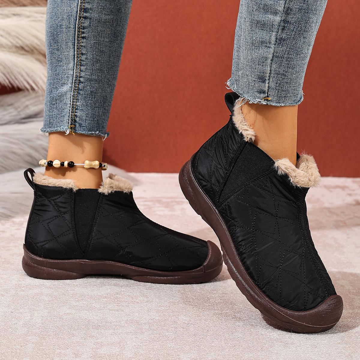 

Зимние Новые Женские Повседневные Хлопковые Ботинки с Флисом для Тепла Удобные Противоскользящие Прочные Бесплатные Женские Хлопковые Ботинки 35