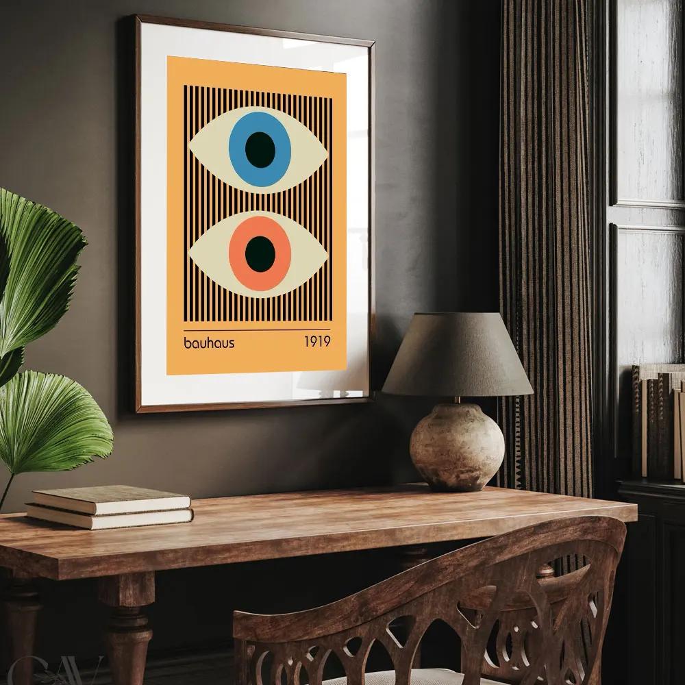 Modernist Bauhaus Geometric Canvas Poster Living Room Wall Art Retro Prints Mid Century Home Decorative Wall Art Painting