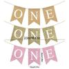 Elegant Celebration Banners for Infants Soft Linen Swallowtail Flag Jewelry Babies 1 Year Birthday Party Decorations