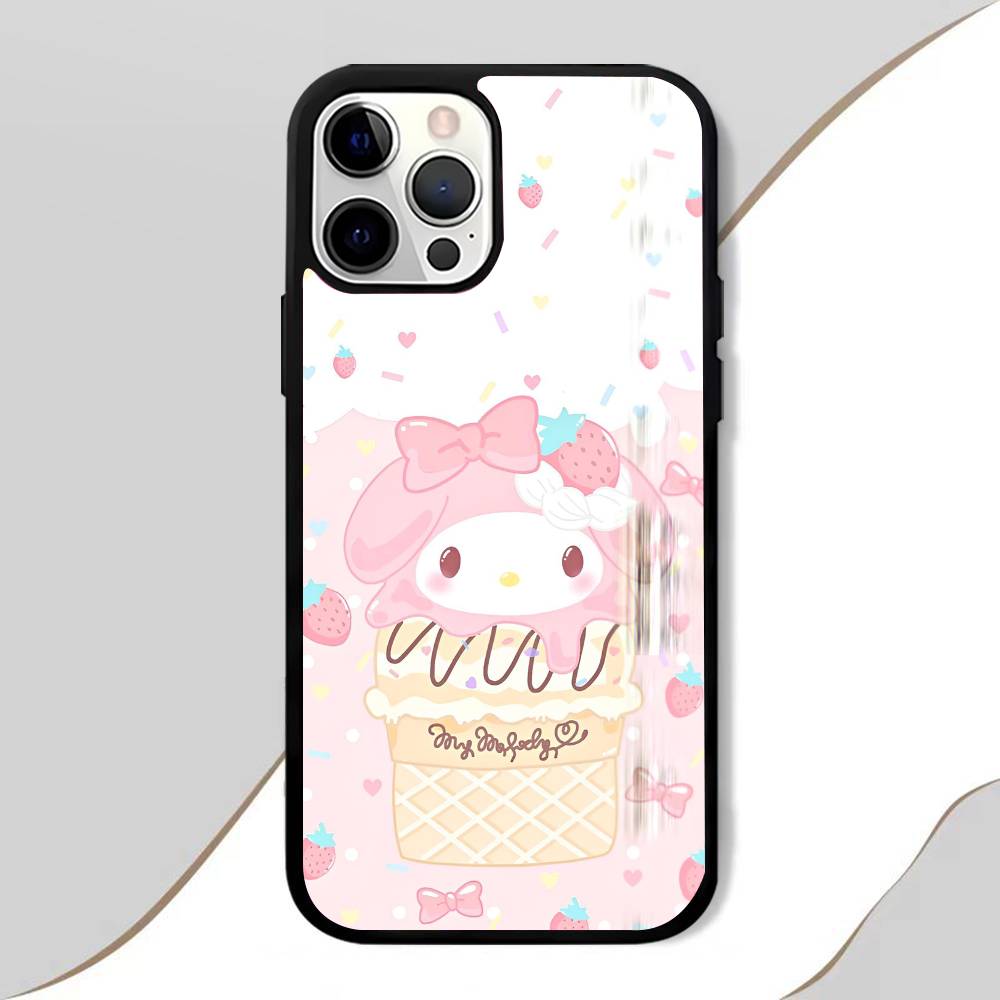 

M-My Melody Phone Case Mobile Suitable For Apple 17 Air 16 PRO MAX 15 14 13 12 11 Patch Black Hard Shell IPHONE 14PROMAX