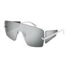 Alexander Mcqueen Unique Design Metal Irregular Shape Sunglasses Unisex Sunglasses Silver AM0460S002