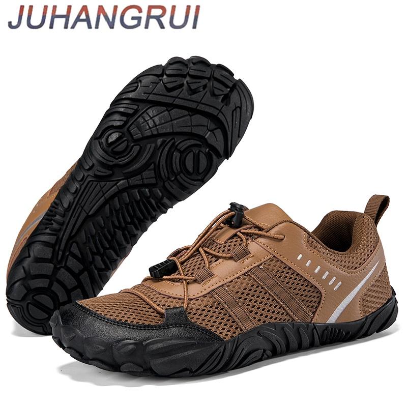 Summer Large Size Outdoor Sports Trekking Shoes Breathable Mesh Rubber Sole Non-slip Fishing Hiking Diving Beach Walking Shoes