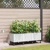 Garden Flower Pots with Irrigation and Wheels 3 Pieces White PP