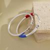 Peace & Joy Adjustable Retro Matte White Copper Silver-Plated Chinese Style Bangle