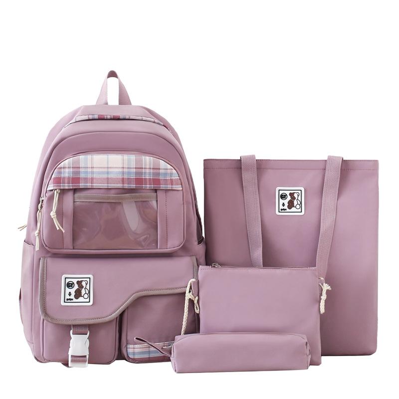 New travel backpack spring wear-resistant backpack women's fashion junior high school student cute schoolbag