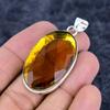 Citrine Gemstone Handmade 925 Sterling Silver Jewelry Pendant 2.09" M-3245