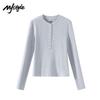 MJ STYLE Women's Henley Long Sleeve T-Shirt