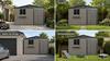 Brown Galvanized Steel Outdoor Tool Shed, Dimensions 295 × 243.6 cm (7.19 m²), with Openable Windows, Lockable Door and Flower Rack, Waterproof