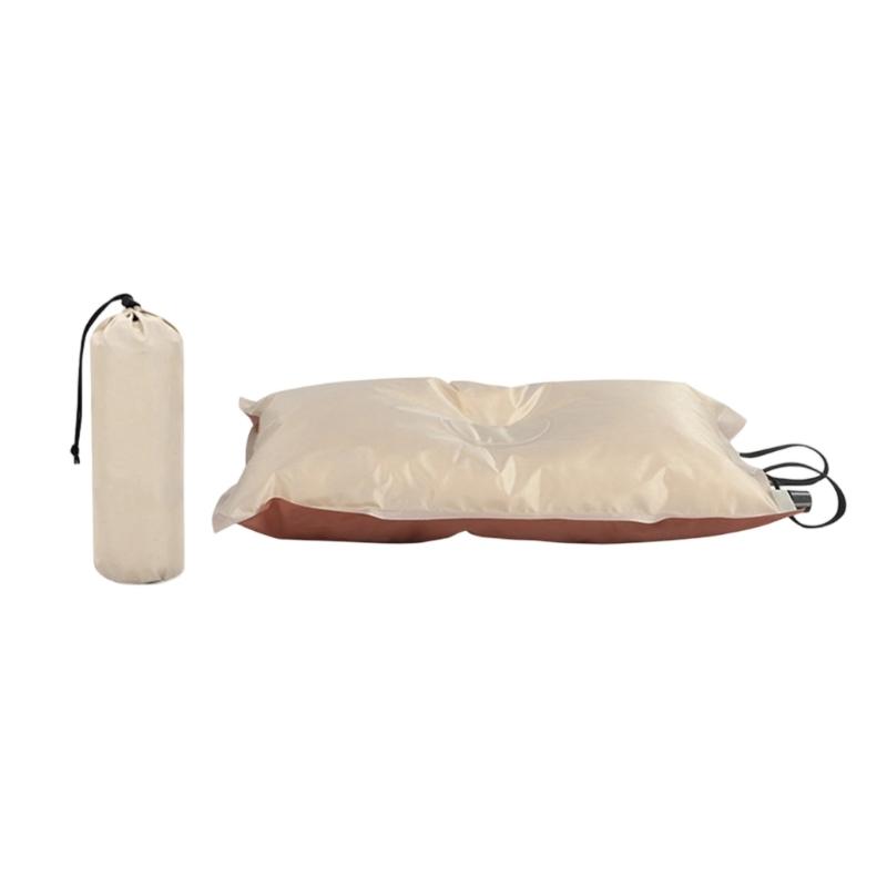 Portable Auto Inflating Travel Pillow Compacts Folding Outdoor Travel Sleep Pillow for Camping Hiking Airplan коричневый/хаки
