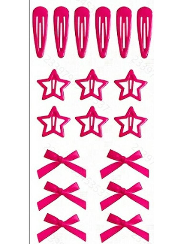 Ballet Style Ribbon Bow Duckbill Hair Clip Set – Sweet Christmas Braiding Accessories