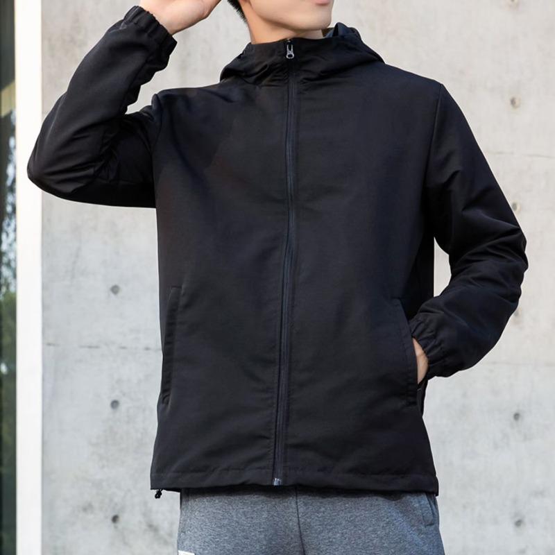 Men's Korean Style Hooded Windbreaker - Loose Fit, Spring/Autumn Jacket for Couples, Outdoor/Leisure Wear.