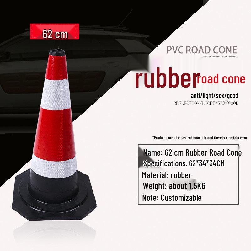 70cm Reflective PVC Road Safety Cone with Rubber Base