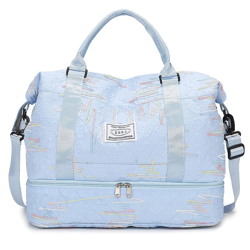 Reisetasche, Aufbewahrungstasche mit großer Kapazität, getrennt für Trocken- und Nasslagerung, Schwimm- und Sporttasche mit getrennten Schuhtaschen