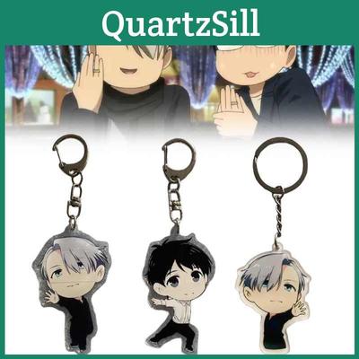 Yur On Ice Katsuki Yuri Victor Nikiforov Acrylic Keychain Printed Cartoon Character Keyring For Collectors