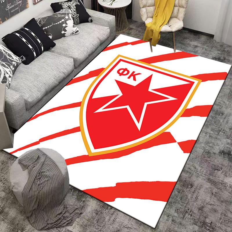 Red Star Shield Pattern Carpet suitable as a non-slip mat for the living room or bedroom sofa