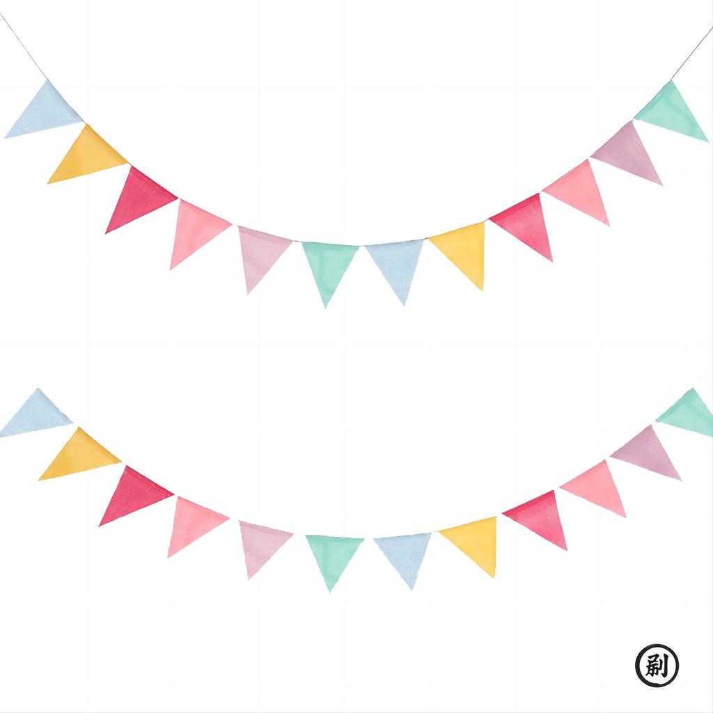 Vintage Colorful paper  Bunting Flags Pennant For Happy Birthday Party Wedding Decoration Candy Bar