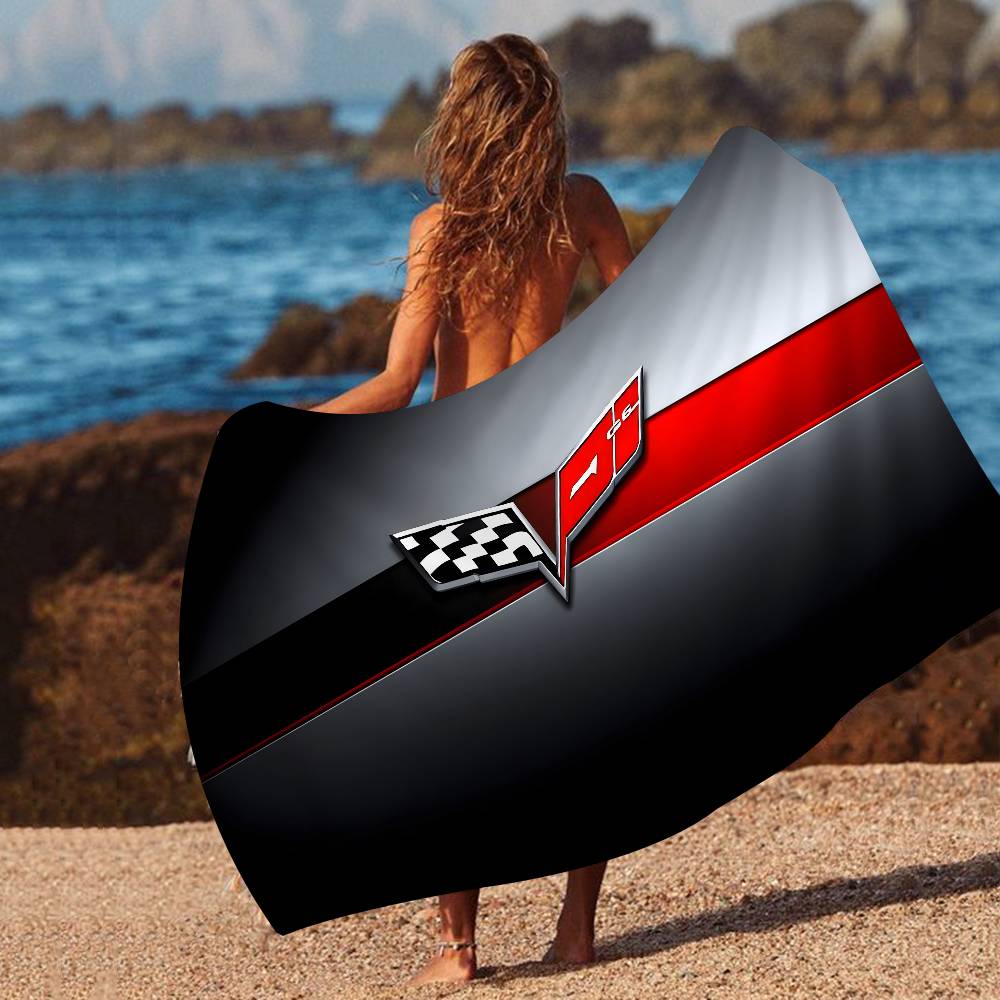 C-Corvette Sporty-American Anime Beach Swimming Towel Soft Absorbent Washcloth Children's Gifts for Kids Travel Camping Gym