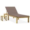 VidaXL Garden Lounge Chair with Table and Cushion Impregnated Pine