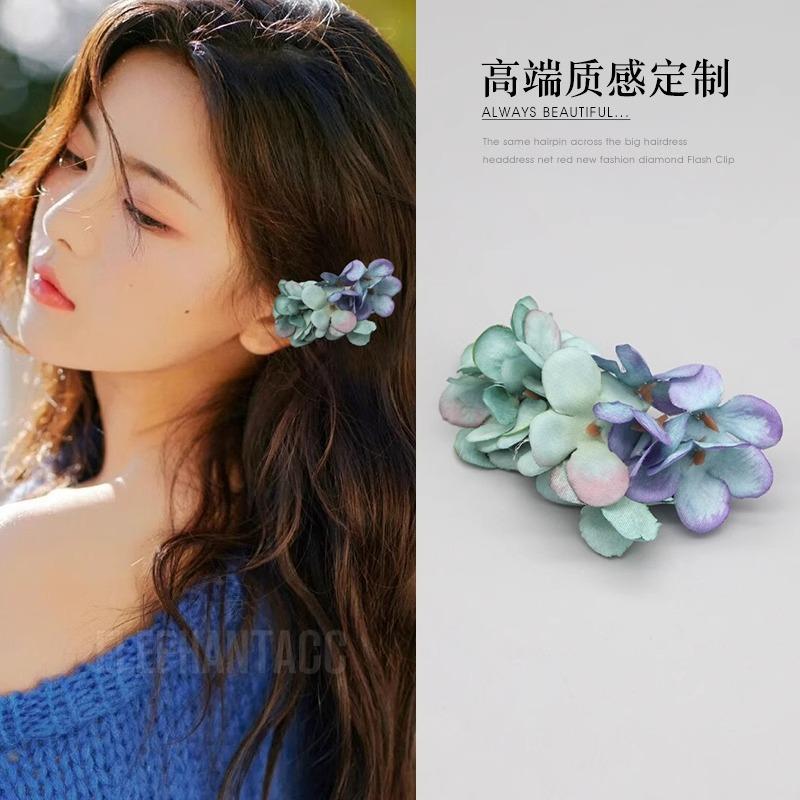 Тканевый цветок для волос Французская Дофаминовая Девушка Боковая Атмосфера Фото Цветок на Голову Этнический Стиль Аксессуар