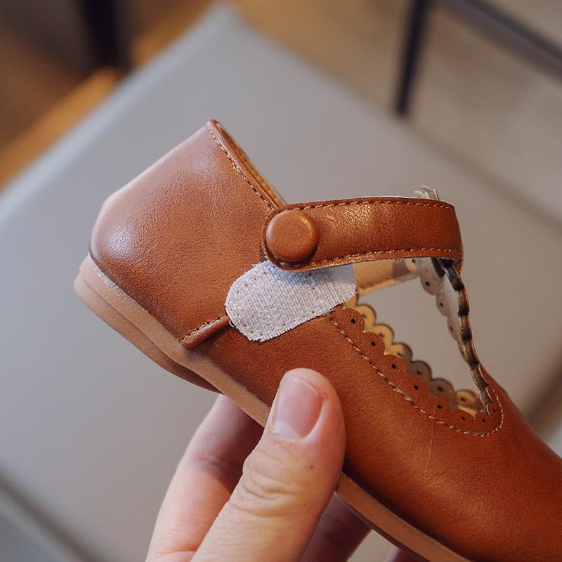 Korean Children's Leather Shoes Simple Cute Kids Lace Breatheable 2025 Spring and Autumn New Girls Casual Shoes Solid Color Flat