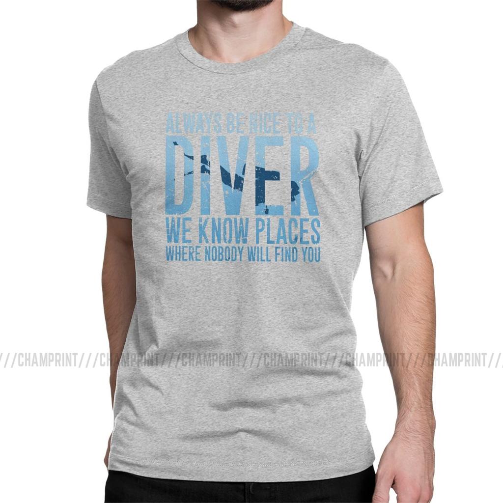 Be Nice To A Diver Scuba Diving T Shirts Men S Novelty T Shirts Scuba Diver
